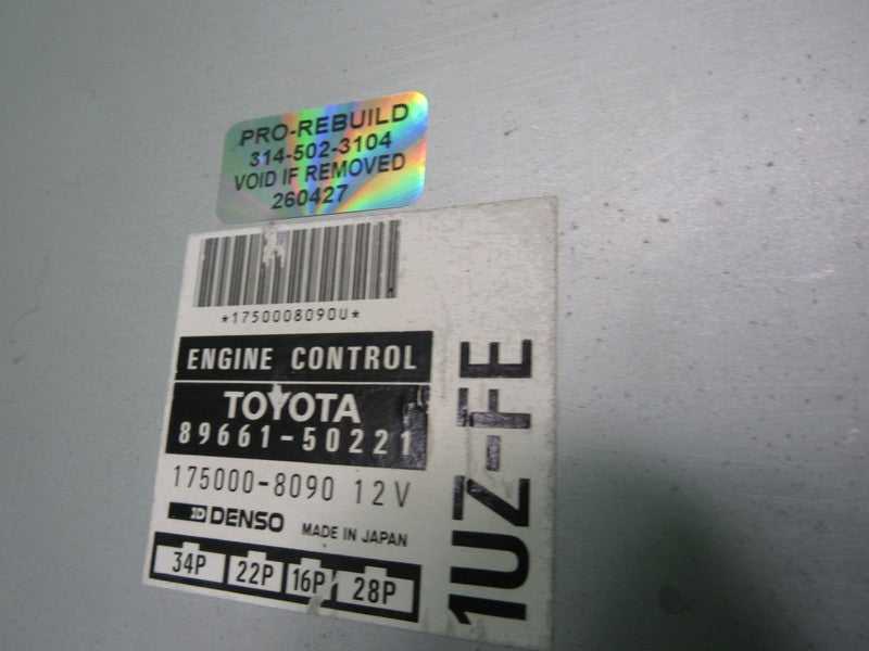 89661-50221 95 LEXUS LS400 ECU ECM PCM ENGINE COMPUTER CONTROL REBUILT