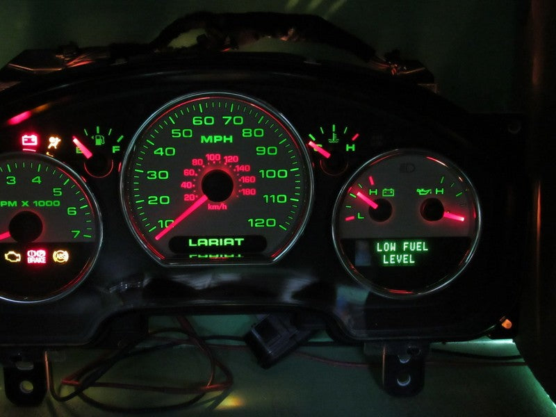 07-08 F150 LARIAT INSTRUMENT GAUGE CLUSTER GAUGES SPEEDO TACH MILEAGE 