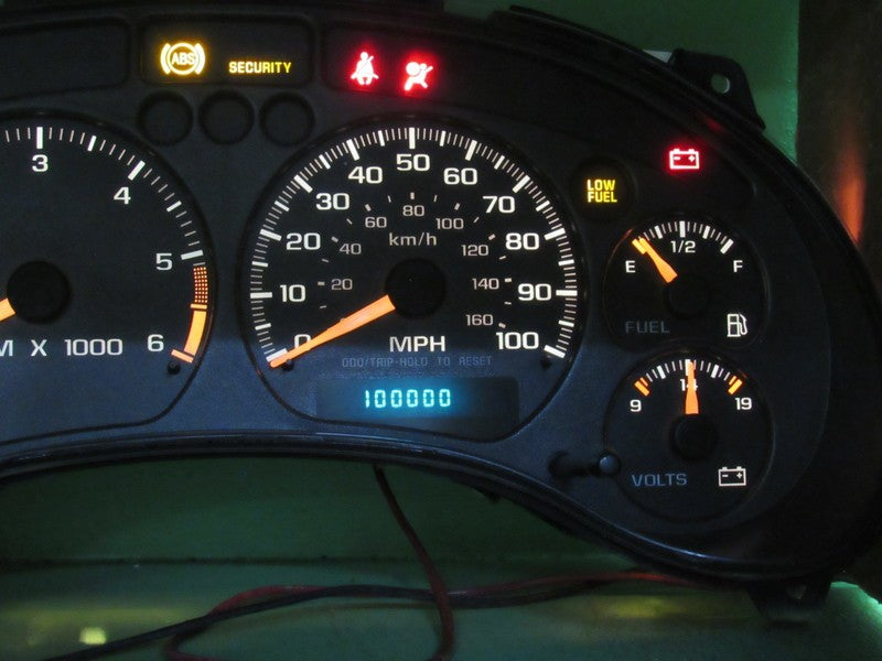 01-04 S-10 SONOMA 4.3 MT INSTRUMENT GAUGE CLUSTER SPEEDO TACH MILEAGE 