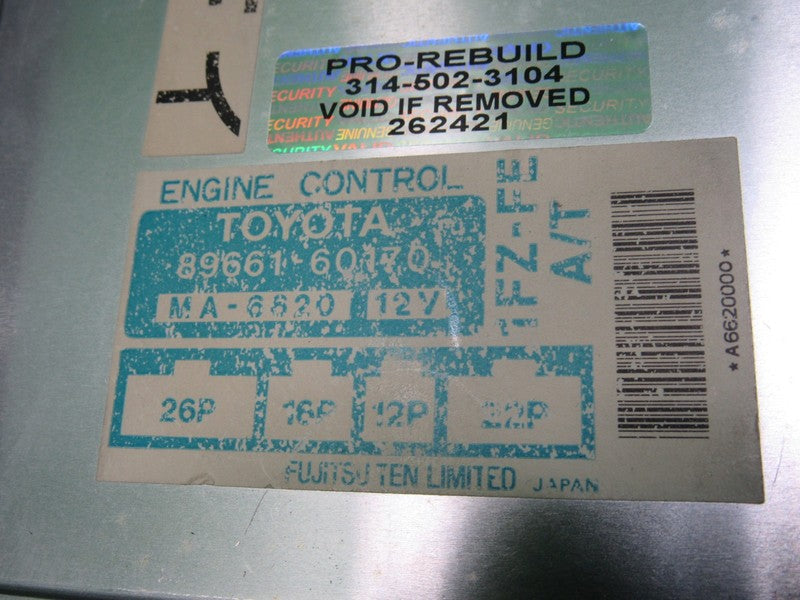 89661-60170 93-95 LAND CRUISER FZJ80 1FZ-FE ECU ECM PCM ENGINE COMPUTE