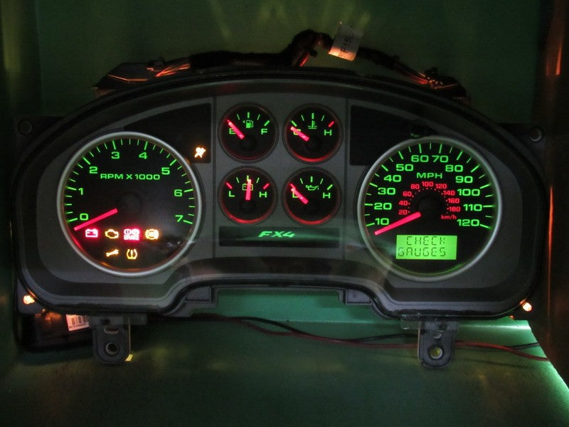 07-08 F150 FX4 SPORT INSTRUMENT GAUGE CLUSTER GAUGES SPEEDO TACH MILEA