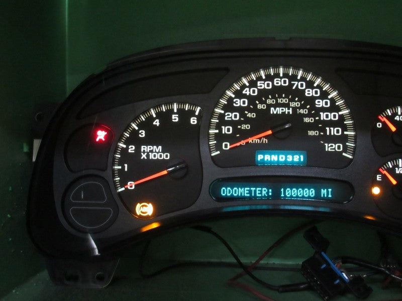 03-05 SILVERADO SIERRA TAHOE INSTRUMENT GAUGE CLUSTER MILEAGE PROG REB