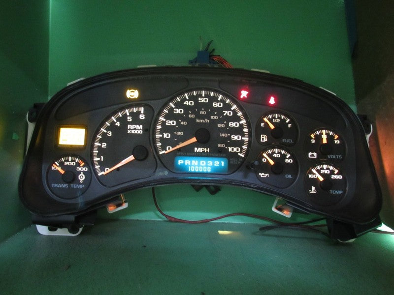 01-02 SIERRA SILVERADO HD INSTRUMENT GAUGE CLUSTER SPEEDO TACH MILEAGE