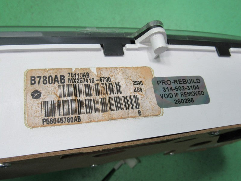 00-01 DODGE RAM GAS INSTRUMENT GAUGE CLUSTER SPEEDOMETER TACH 265K TES