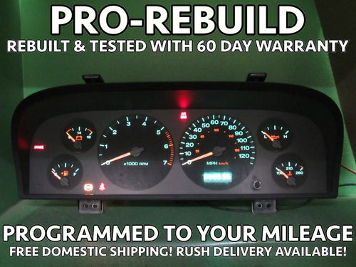 02-04 JEEP GRAND CHEROKEE WJ INSTRUMENT GAUGE CLUSTER MILEAGE PROG REB