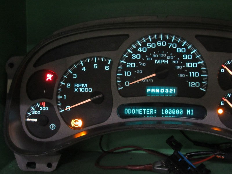 03-04 GMC YUKON DENALI INSTRUMENT GAUGE CLUSTER SPEEDO MILEAGE PROG RE