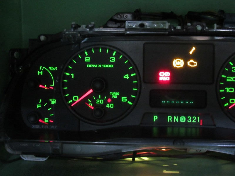 06-07 F250 F350 DIESEL INSTRUMENT GAUGE CLUSTER SPEEDO TACH MILEAGE PR