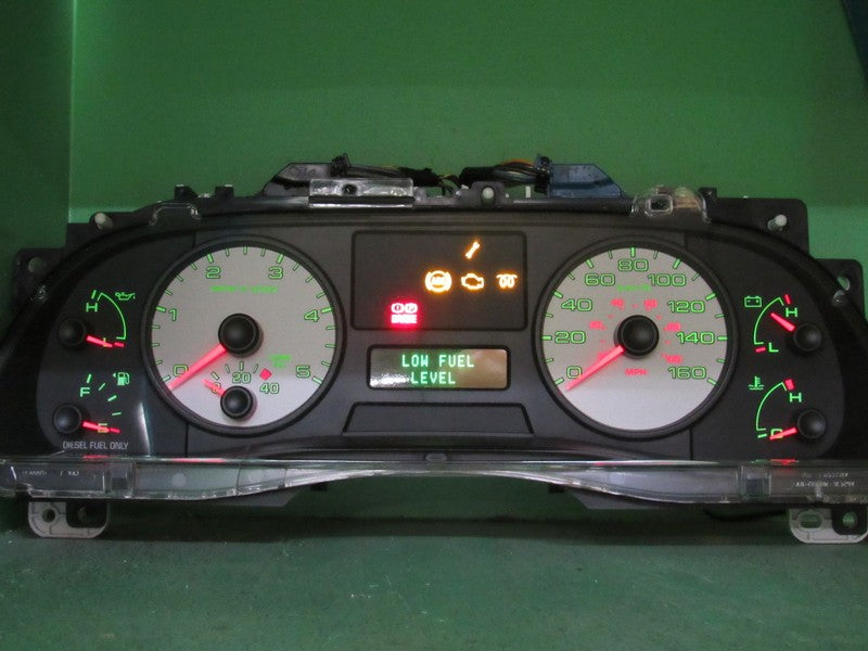 05-07 F350 MT KPH DIESEL INSTRUMENT GAUGE CLUSTER SPEEDO TACH MILEAGE 