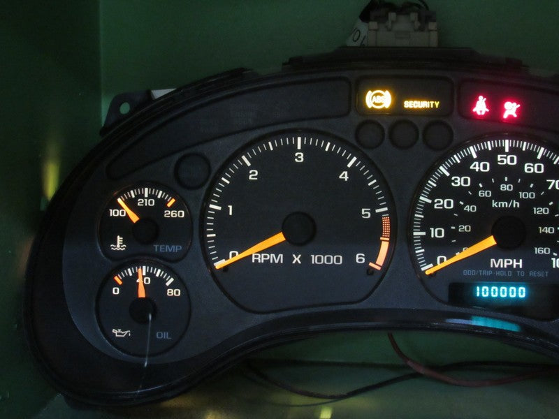 01-04 S-10 SONOMA 4.3 MT INSTRUMENT GAUGE CLUSTER SPEEDO TACH MILEAGE 