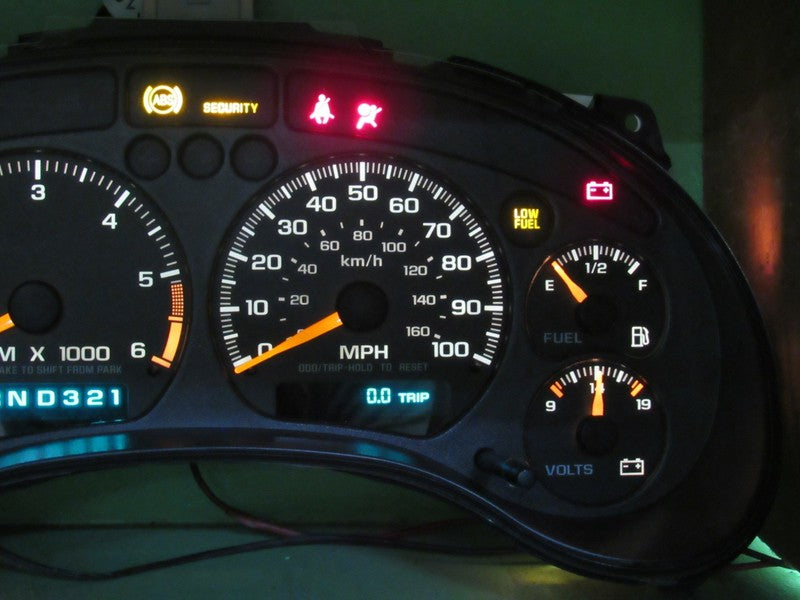 00 S-10 SONOMA HOMBRE AT INSTRUMENT GAUGE CLUSTER SPEEDO TACH MILEAGE 