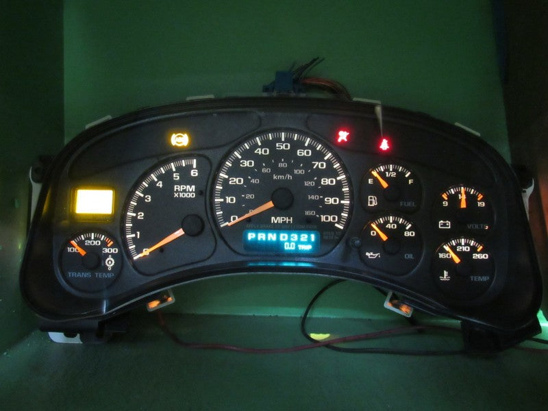 01-02 SIERRA SILVERADO HD INSTRUMENT GAUGE CLUSTER SPEEDO TACH MILEAGE
