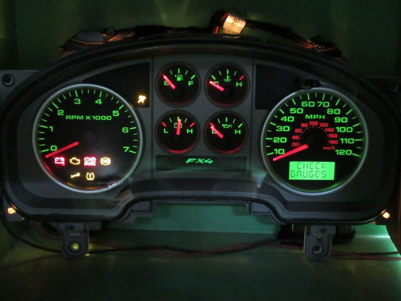 07-08 F150 FX4 SPORT INSTRUMENT GAUGE CLUSTER GAUGES SPEEDO TACH MILEA