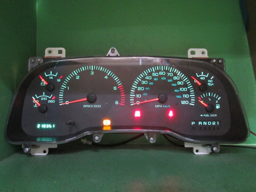 00-01 DODGE RAM GAS INSTRUMENT GAUGE CLUSTER SPEEDOMETER TACH 210K TES