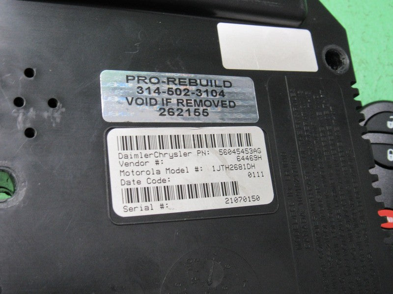 56045453AG 01 DODGE DURANGO BCM CTM CENTRAL TIMING BODY MODULE PROGRAM