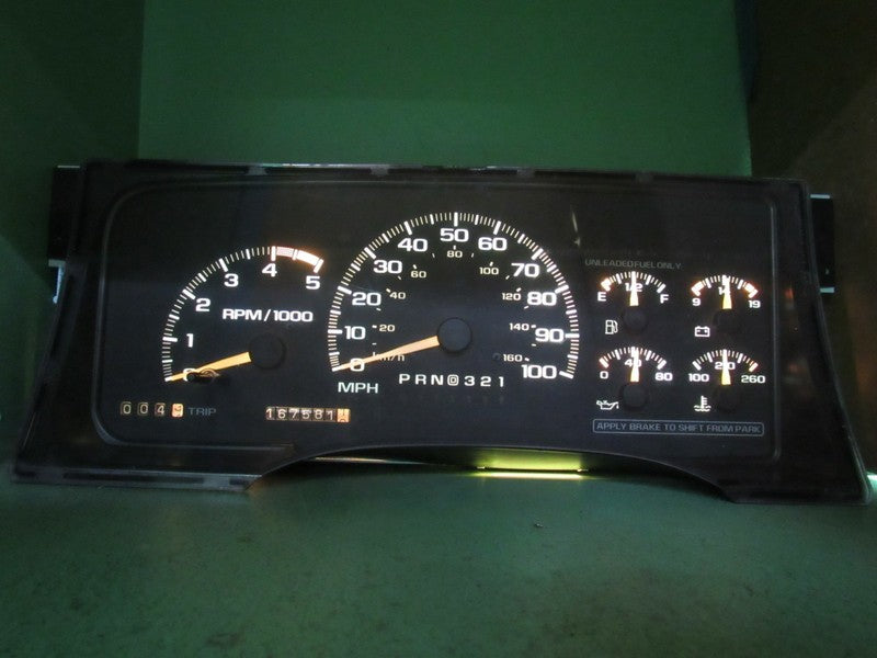 95-96 C/K TRUCK SUBURBAN INSTRUMENT GAUGE CLUSTER SPEEDO TACH 167K REB