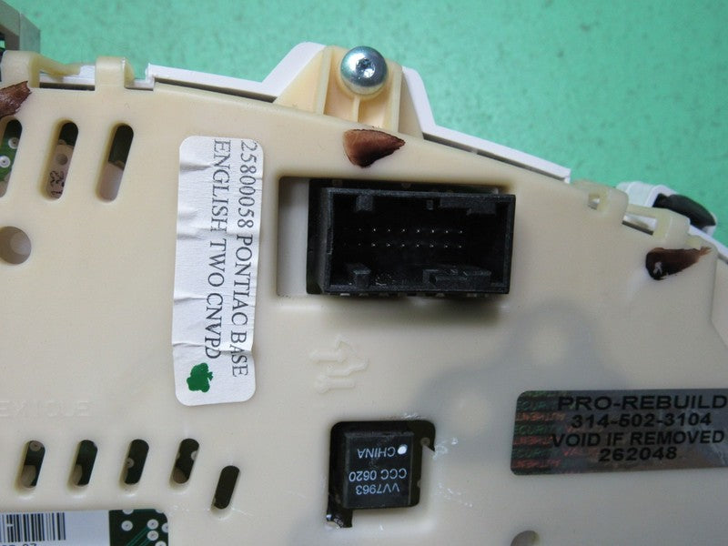 07-09 PONTIAC TORRENT INSTRUMENT GAUGE CLUSTER SPEEDOMETER TACH MILEAG