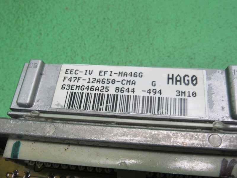 HAG0 94 FORD RANGER 4.0 MT ECU ECM PCM ENGINE COMPUTER F47F-12A650-CMA