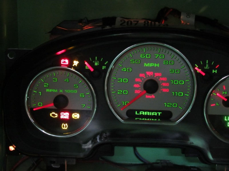 07-08 F150 LARIAT INSTRUMENT GAUGE CLUSTER GAUGES SPEEDO TACH MILEAGE 