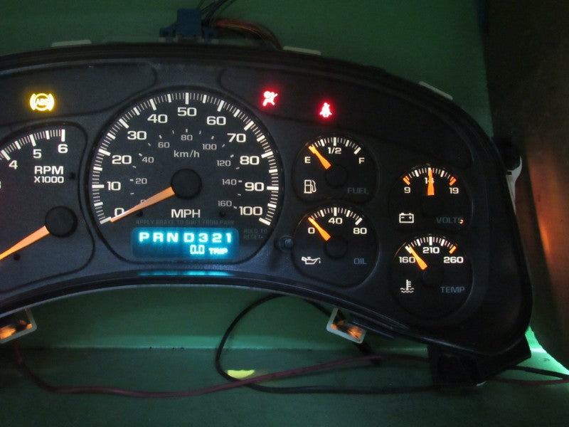 01-02 SIERRA SILVERADO HD INSTRUMENT GAUGE CLUSTER SPEEDO TACH MILEAGE
