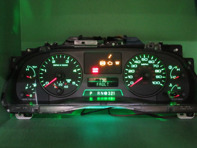 06-07 F250 F350 DIESEL INSTRUMENT GAUGE CLUSTER SPEEDO TACH MILEAGE PR