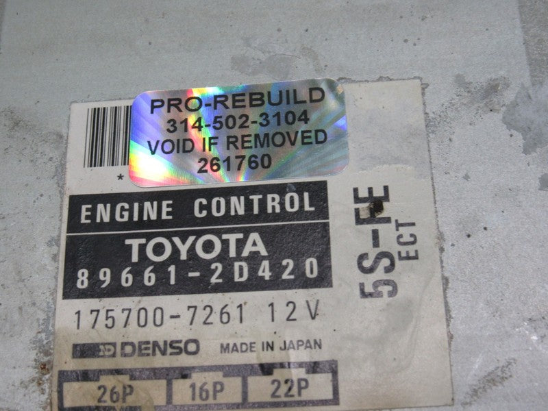89661-2D420 96 TOYOTA CELICA 5S-FE ECU ECM ENGINE COMPUTER CONTROL REB