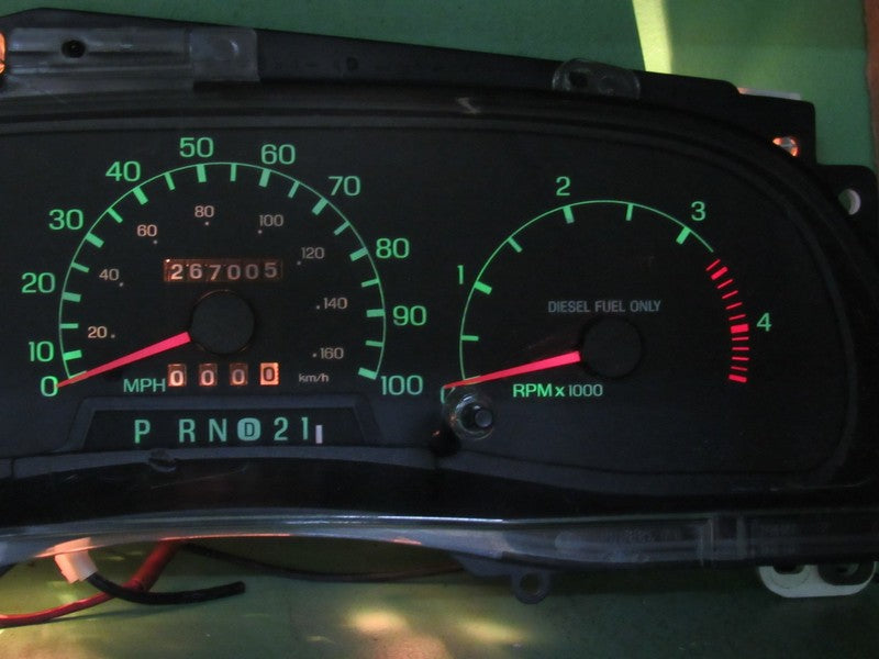 99-01 F250 F350 DIESEL INSTRUMENT GAUGE CLUSTER SPEEDO TACH 267K TESTE