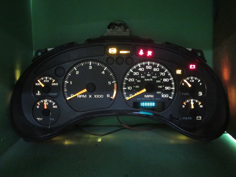 01-04 S-10 SONOMA 4.3 MT INSTRUMENT GAUGE CLUSTER SPEEDO TACH MILEAGE 
