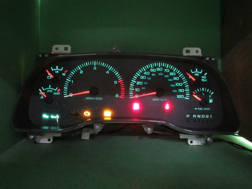 00-01 DODGE RAM GAS INSTRUMENT GAUGE CLUSTER SPEEDOMETER TACH 265K TES