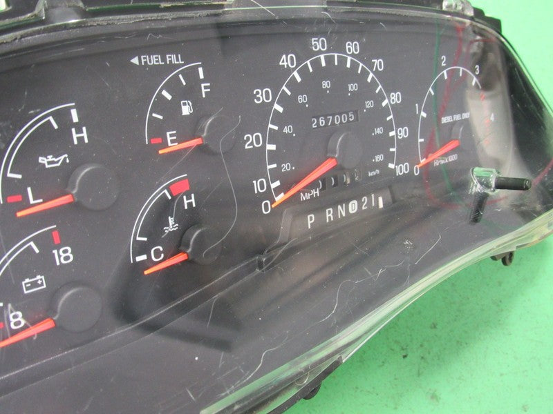 99-01 F250 F350 DIESEL INSTRUMENT GAUGE CLUSTER SPEEDO TACH 267K TESTE