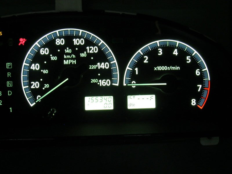 02-04 I35 BASE INSTRUMENT GAUGE CLUSTER GAUGES SPEEDO TACH 155k TESTED
