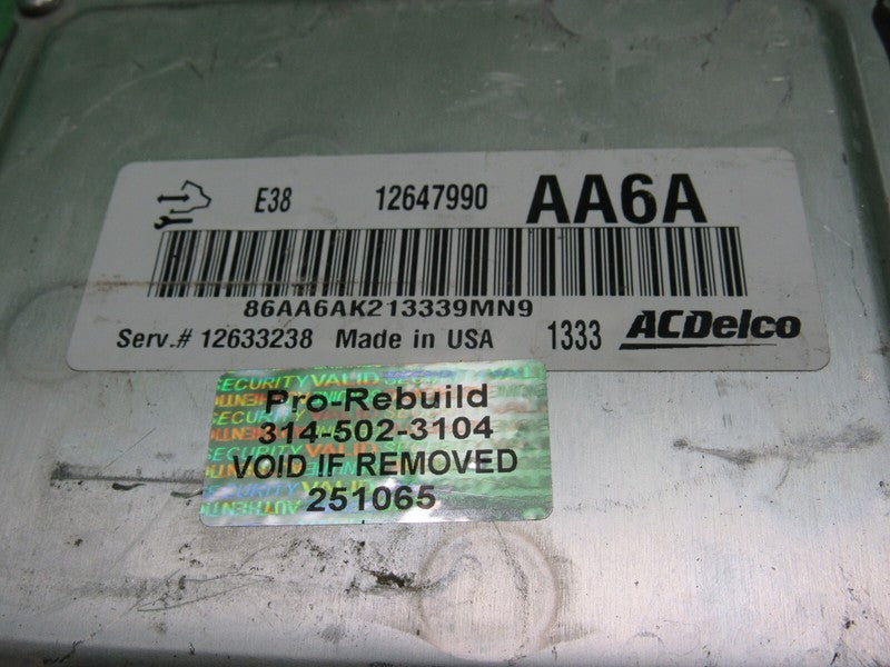 12633238 E38 LS GEN 4 CHEVY L20 4.8L 4L60 PCM ECM ECU ENGINE COMPUTER 