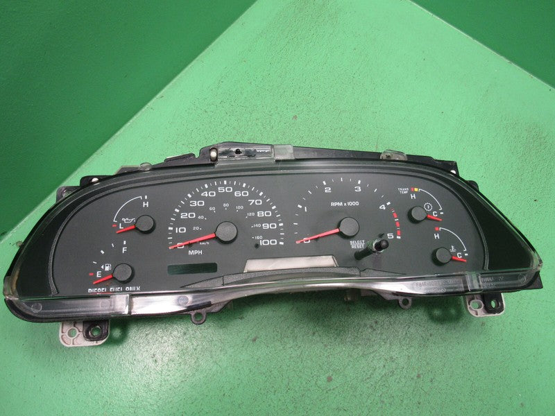 04 F250 F350 DIESEL INSTRUMENT GAUGE CLUSTER GAUGES SPEEDO TACH 85K TE