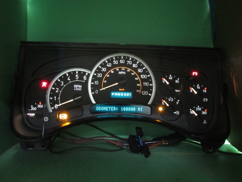 05 HUMMER H2 INSTRUMENT GAUGE CLUSTER SPEEDOMETER TACH MILEAGE PROG 02
