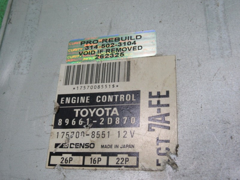 89661-2D870 96-97 TOYOTA CELICA 7AFE ECU ECM ENGINE COMPUTER CONTROL R
