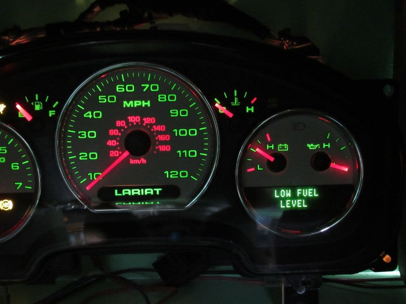 07-08 F150 LARIAT INSTRUMENT GAUGE CLUSTER GAUGES SPEEDO TACH MILEAGE 