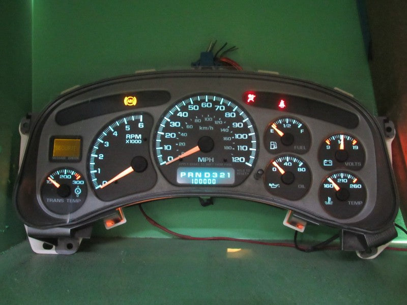 01-02 YUKON SIERRA DENALI INSTRUMENT GAUGE CLUSTER SPEEDO TACH MILEAGE