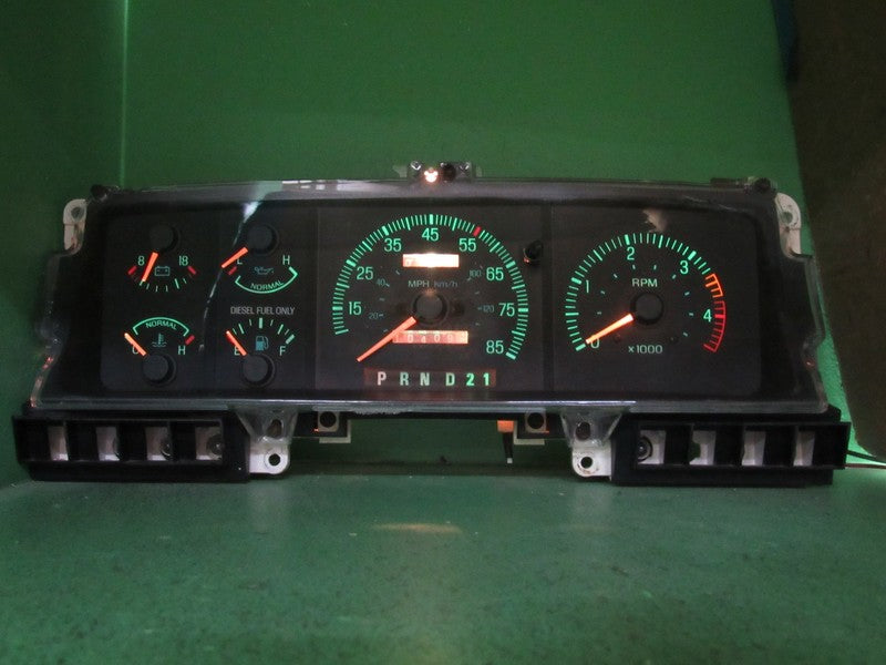 87-91 FORD F250 F350 DIESEL AT INSTRUMENT GAUGE CLUSTER SPEEDO TACH TE