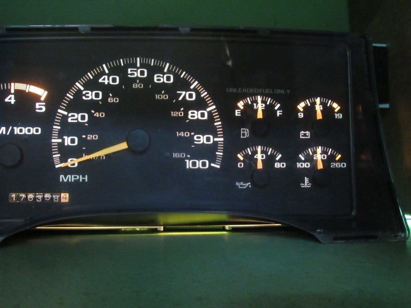 95 C/K TRUCK MT V6 INSTRUMENT GAUGE CLUSTER SPEEDOMETER TACH 176k REBU