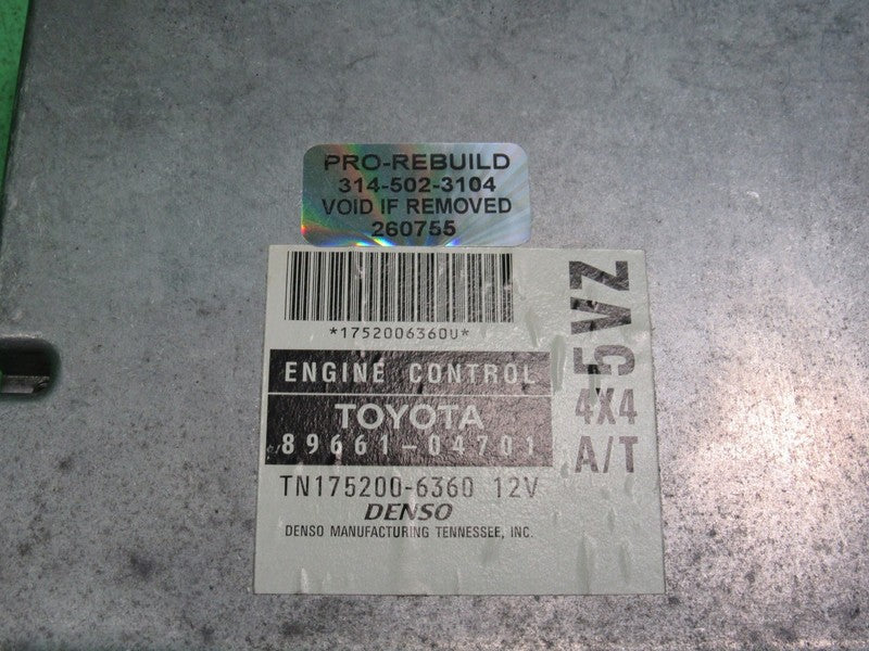 89661-04701 00 TACOMA 4X4 3.4 ECU ECM PCM ENGINE COMPUTER CONTROL REBU