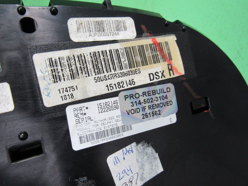 03-04 SILVERADO SIERRA TAHOE INSTRUMENT GAUGE CLUSTER MILEAGE PROG REB