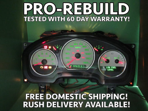 04-05 F150 LARIAT INSTRUMENT GAUGE CLUSTER GAUGES SPEEDO TACH 152K TES