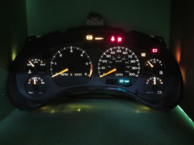 01-04 S-10 SONOMA 4.3 MT INSTRUMENT GAUGE CLUSTER SPEEDO TACH MILEAGE 
