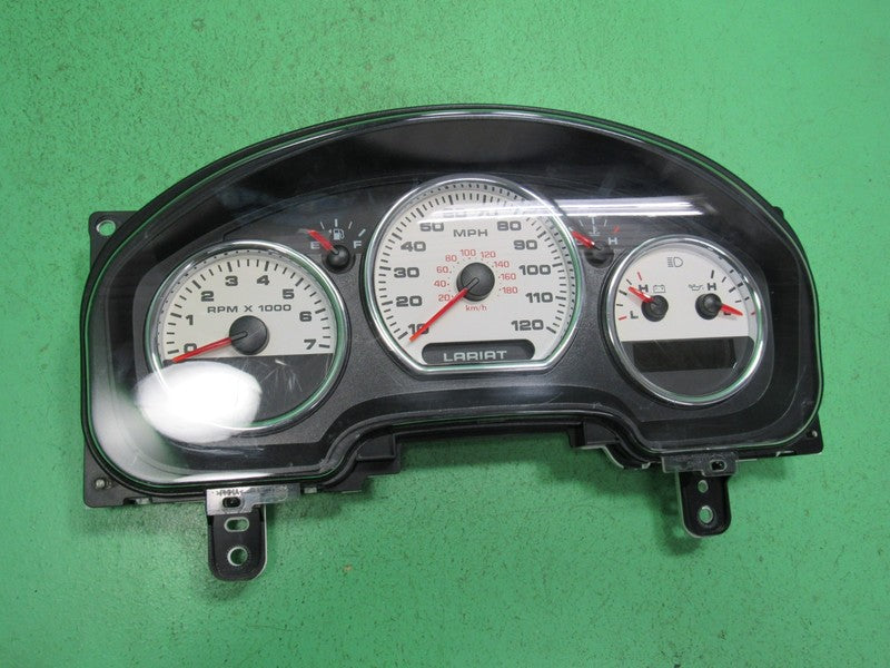 07-08 F150 LARIAT INSTRUMENT GAUGE CLUSTER GAUGES SPEEDO TACH MILEAGE 