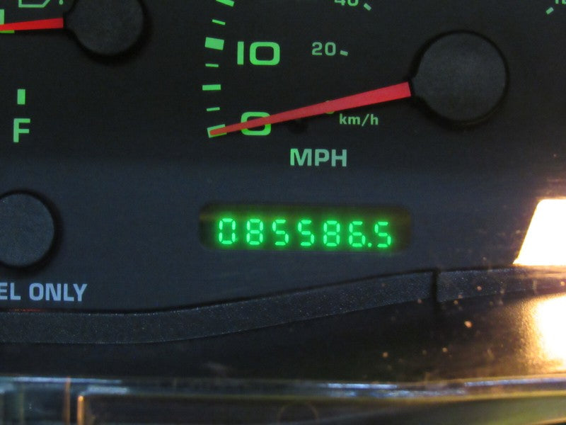 04 F250 F350 DIESEL INSTRUMENT GAUGE CLUSTER GAUGES SPEEDO TACH 85K TE
