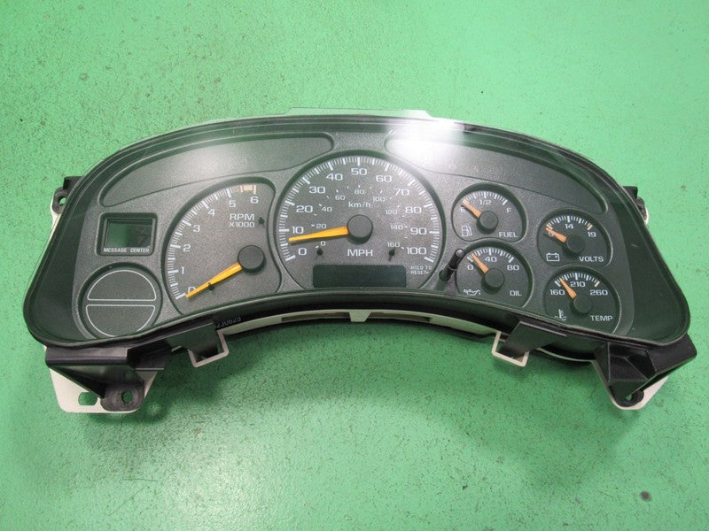 01-02 SIERRA SILVERADO MT INSTRUMENT GAUGE CLUSTER SPEEDO TACH MILEAGE