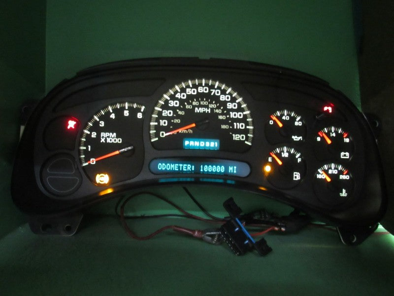 03-05 SILVERADO SIERRA TAHOE INSTRUMENT GAUGE CLUSTER MILEAGE PROG REB