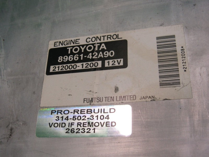 89661-42A90 04 TOYOTA RAV4 FWD AT ECU ECM PCM ENGINE COMPUTER CONTROL 