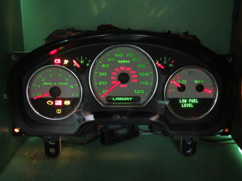 07-08 F150 LARIAT INSTRUMENT GAUGE CLUSTER SPEEDO TACH MILEAGE PROG 14