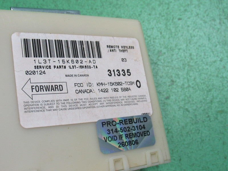 01-03 FORD F150 ANTI THEFT KEYLESS ENTRY LOCKING MODULE 1L3T-15K602-AD