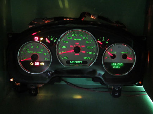 04-05 F150 LARIAT INSTRUMENT GAUGE CLUSTER GAUGES SPEEDO TACH 317K TES